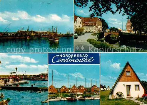AK / Ansichtskarte Carolinensiel Ostfriesland Hafen Schwimmbad Kat. Wittmund