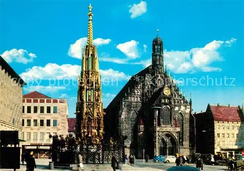 AK / Ansichtskarte Nuernberg Schoener Brunnen Frauenkirche Kat. Nuernberg