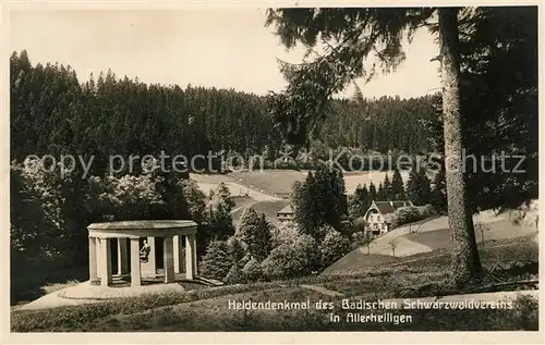 AK / Ansichtskarte Allerheiligen Oppenau Heldendenkmal des Bad Schwarzwaldvereins Kat. Oppenau