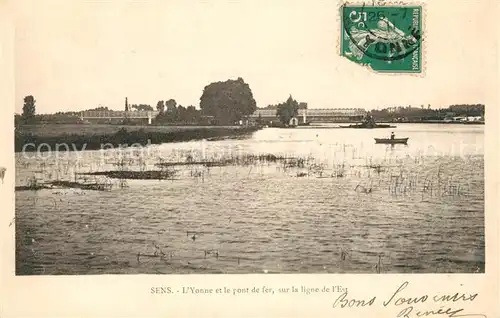AK / Ansichtskarte Sens Yonne Yonne et le pont de fer sur la ligne de l Est