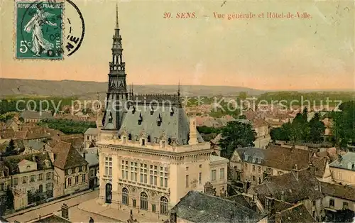 AK / Ansichtskarte Sens Yonne Vue generale et Hotel de Ville