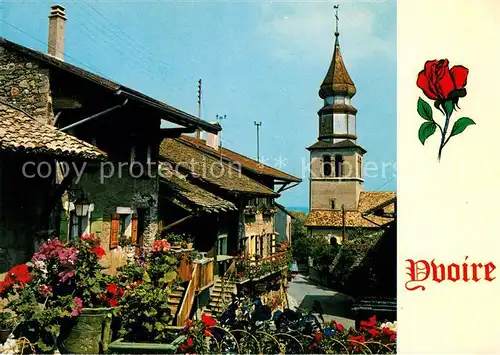 AK / Ansichtskarte Yvoire Cite medievale Ses maisons fleuries Eglise Kat. Yvoire