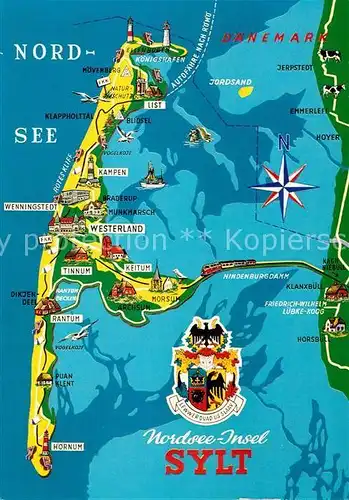 AK / Ansichtskarte Insel Sylt Panoramakarte Kat. Westerland