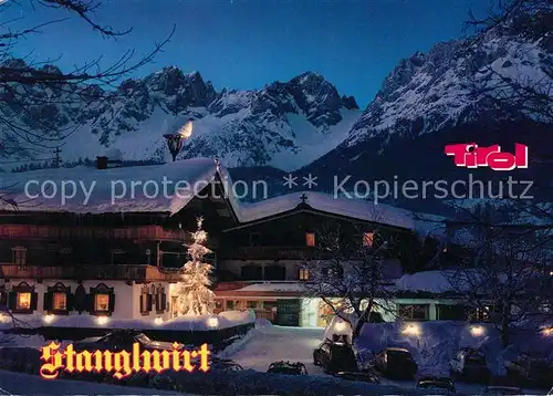 AK / Ansichtskarte Going Wilden Kaiser Tirol Gasthof Stanglwirt Abend Kat. Going am Wilden Kaiser