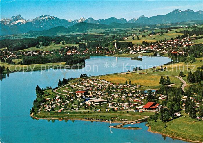 AK / Ansichtskarte Lechbruck See Fliegeraufnahme Campingplatz Club
