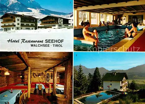 AK / Ansichtskarte Walchsee Tirol Hotel Restaurant Seehof Hallenbad Freibad Kat. Walchsee
