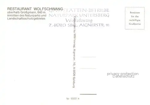 AK / Ansichtskarte Grossgmain Restaurant Wolfschwang Kat. Grossgmain Kat. Bad Reichenhall