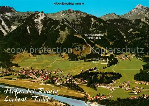 AK / Ansichtskarte Hoefen Tirol Panorama Hahnenkamm Seilbahn Kat. Hoefen Reutte