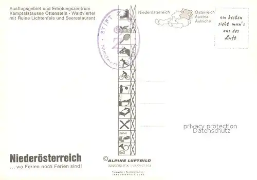 AK / Ansichtskarte Ottenstein Rastenfeld Ruine Lichtenfels Restaurant Flugaufnahme