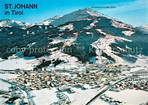 AK / Ansichtskarte Johann Tirol St Fliegeraufnahme Winterlandschaft Kat. St. Johann in Tirol