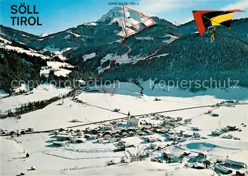 AK / Ansichtskarte Soell Tirol Fliegeraufnahme Winterlandschaft