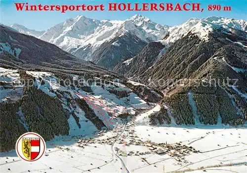 AK / Ansichtskarte Hollersbach Pinzgau Fliegeraufnahme Winter Kat. Hollersbach im Pinzgau