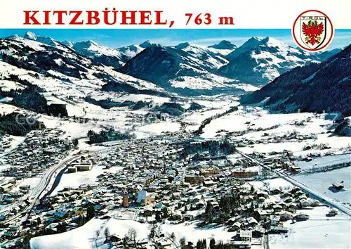 AK / Ansichtskarte Kitzbuehel Tirol Fliegeraufnahme Pfarrkirche Sankt Andreas  Kat. Kitzbuehel
