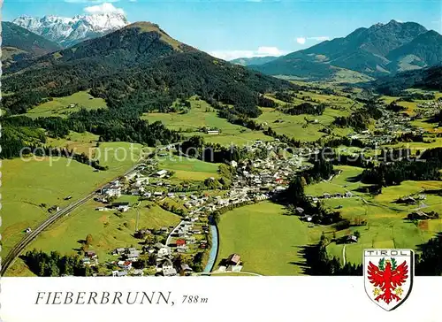 AK / Ansichtskarte Fieberbrunn Tirol Fliegeraufnahme Schloss Bahnhof Kat. Fieberbrunn