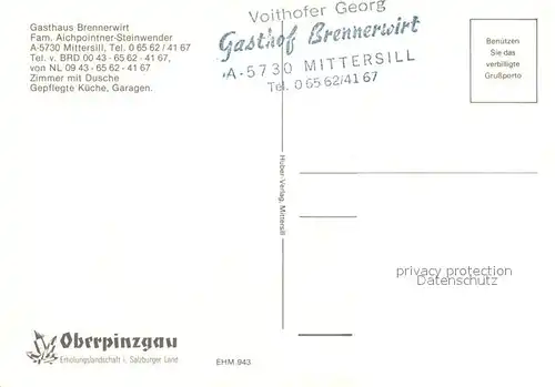 AK / Ansichtskarte Mittersill Oberpinzgau Gasthaus Brennerwirt Kat. Mittersill