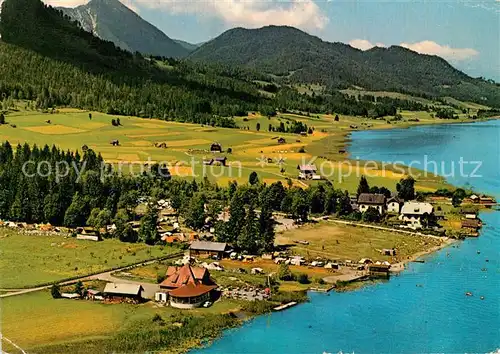 AK / Ansichtskarte Weissensee Kaernten Fliegeraufnahme Campingplatz Karl Knalle Kat. Weissensee