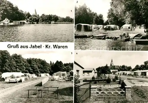 AK / Ansichtskarte Jabel Waren Bootshaeuser Campingplatz Dorfstrasse  Kat. Jabel Waren