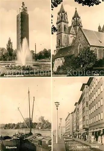 AK / Ansichtskarte Magdeburg Dom Karl Marx Strasse Ausstellungsturm  Kat. Magdeburg