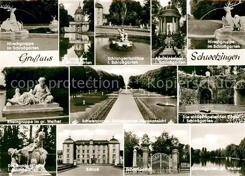 AK / Ansichtskarte Schwetzingen Schloss Apollotempel Hirschgruppe Moschee  Kat. Schwetzingen