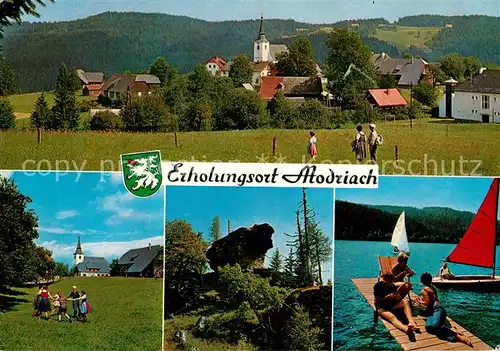 AK / Ansichtskarte Modriach Gesamt Dorfwiese Tanz Gossofen Felsgruppe Stausee Kat. Modriach