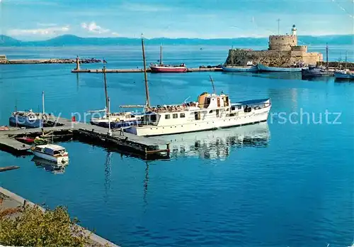 AK / Ansichtskarte Rhodos Rhodes aegaeis Leuchtturm des Hl Nicolaus Faehrhafen Kat. 