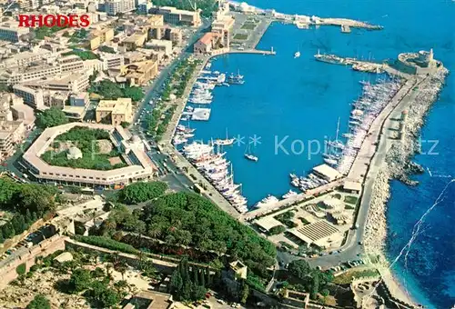 AK / Ansichtskarte Rhodos Rhodes aegaeis Stadt und Hafen Fliegeraufnahme Kat. 