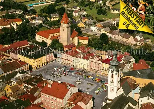 AK / Ansichtskarte Freistadt Muehlviertel Fliegeraufnahme Marktplatz Kirche  Kat. Freistadt