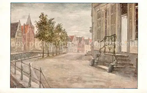 AK / Ansichtskarte Bruges Flandre Quai Sainte Anne Kuenstlerkarte Kat. 