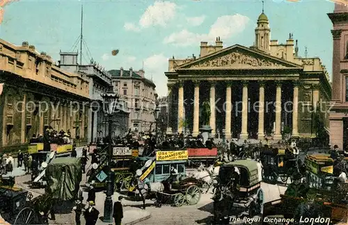 AK / Ansichtskarte London the Royal Exchange Pferdekutschen Kat. City of London