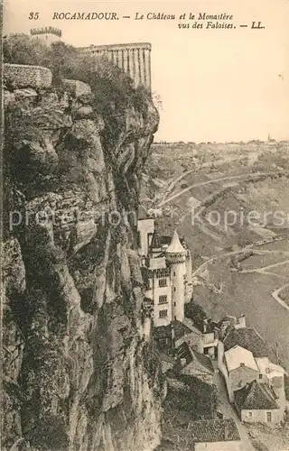 AK / Ansichtskarte Rocamadour Chateau et le Monastere vus des Falaises Kat. Rocamadour