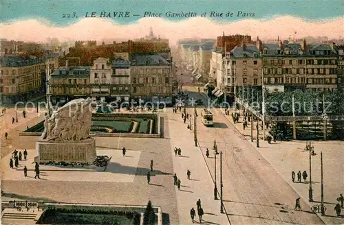 AK / Ansichtskarte Le Havre Place Gambetta et Rue de Paris Kat. Le Havre