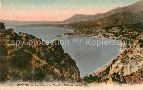 AK / Ansichtskarte Menton Alpes Maritimes Vue prise de la Frontiere Italienne Kat. Menton