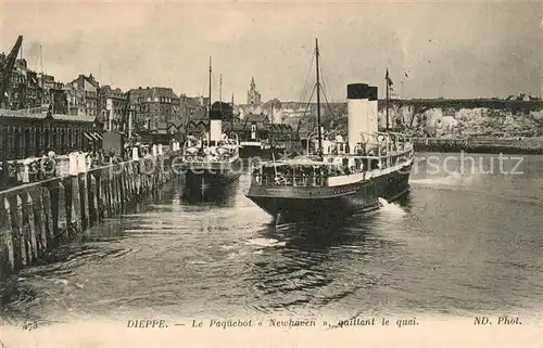 AK / Ansichtskarte Dieppe Seine Maritime Le Paquebot Newhaven quittant le quai Kat. Dieppe