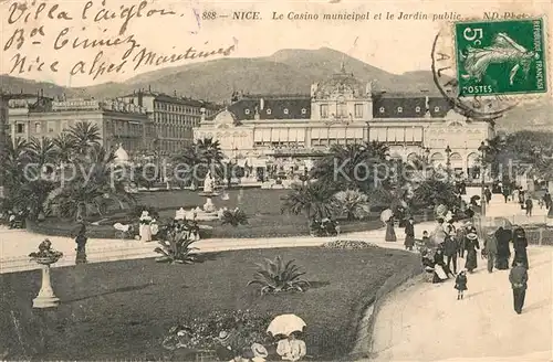 AK / Ansichtskarte Nice Alpes Maritimes Casino municipal et le Jardin public Kat. Nice