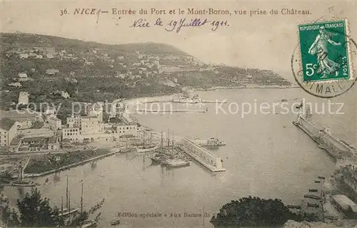 AK / Ansichtskarte Nice Alpes Maritimes Entree du Port et le Mont Boron vue prise du Chateau Kat. Nice