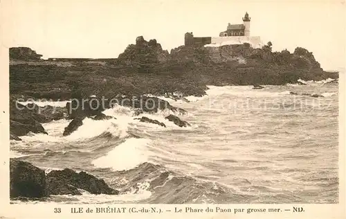 AK / Ansichtskarte Ile de Brehat Le Phare du Paon par grosse mer Kat. Ile de Brehat