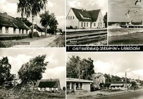 AK / Ansichtskarte Zempin Fischerhaeuser Achterwasser Bahnhof Bodden  Kat. Zempin