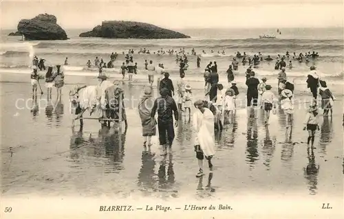 AK / Ansichtskarte Biarritz Pyrenees Atlantiques La Plage a l Heure du Bain Kat. Biarritz