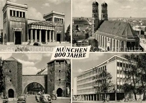 AK / Ansichtskarte Muenchen Propylaeen Frauenkirche O. v. Miller Ring  Kat. Muenchen