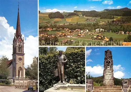 AK / Ansichtskarte Luetzelflueh Goldbach Kirche Panorama Statue Jeremias Gotthelf Denkmal Kat. Luetzelflueh Goldbach