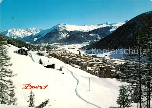 AK / Ansichtskarte Davos GR mit Seehorn und Pischa Skigebiet Kat. Davos