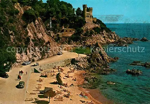 AK / Ansichtskarte Lloret de Mar Playa Sa Caletas y el Castillo Kat. Costa Brava Spanien