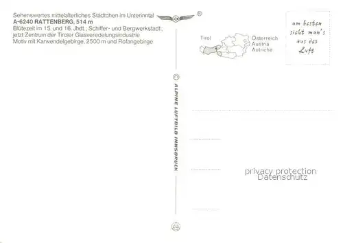 AK / Ansichtskarte Rattenberg Tirol Fliegeraufnahme Kat. Rattenberg