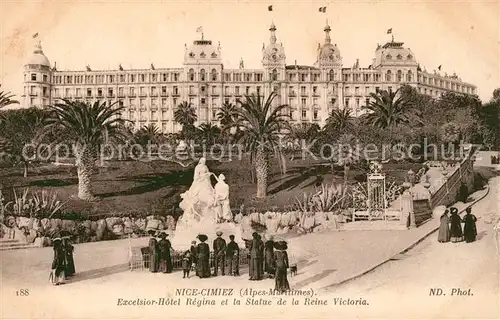 AK / Ansichtskarte Cimiez Excelsior Hotel Regina et Statue de la Reine Victoria Monument Kat. Nice