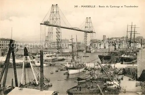 AK / Ansichtskarte Marseille Bouches du Rhone Bassin du Carenage et Transbordeur