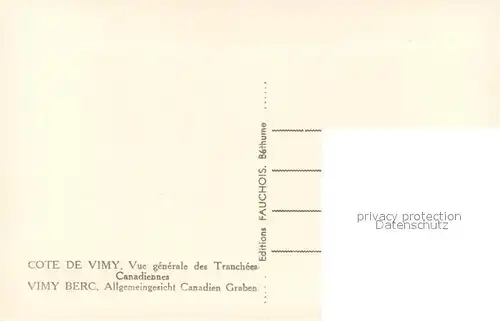 AK / Ansichtskarte Vimy Vue generale des Tranchees Canadiennes Kat. Vimy