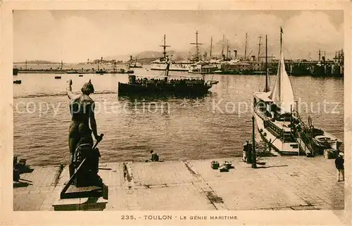 AK / Ansichtskarte Toulon Var Le Genie Maritime Statue Port Kat. Toulon