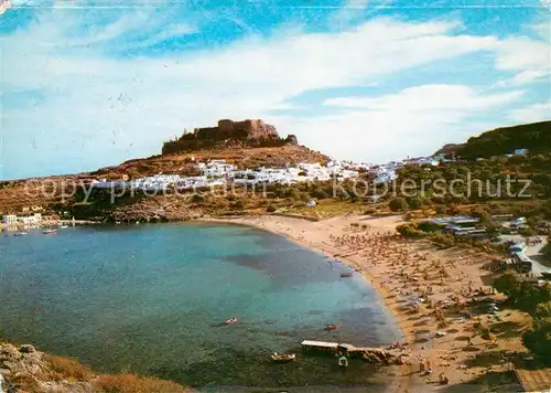 AK / Ansichtskarte Lindos Lindo Strand mit Akropolis Kat. Rhodes