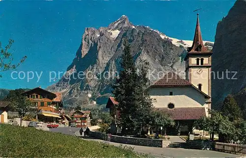 AK / Ansichtskarte Grindelwald Kirche Wetterhorn Kat. Grindelwald