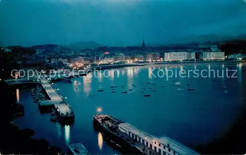 AK / Ansichtskarte San Sebastian Guipuzcoa Panorama Nacht